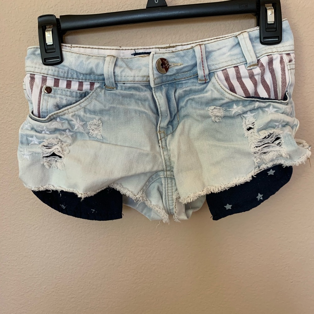 Selling YMI AMerican Flag Cut off Shorts